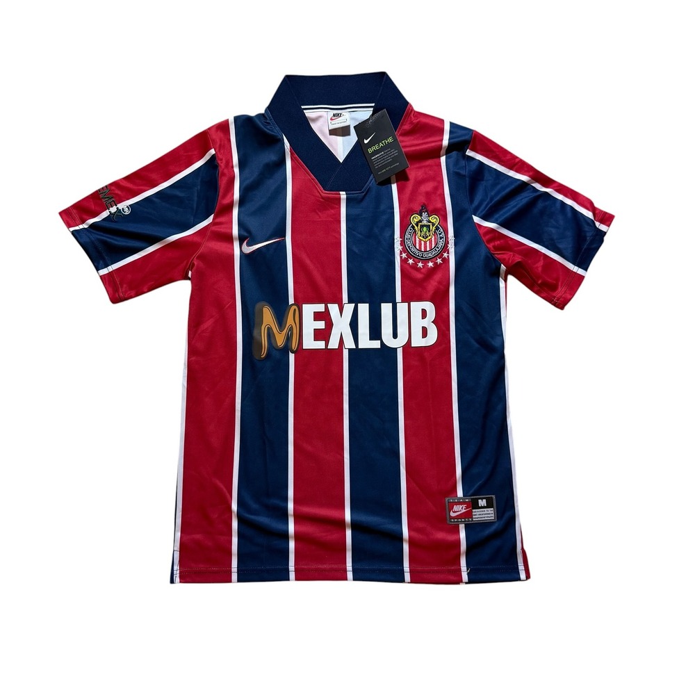 Nike Chivas Guadalajara Soccer Jersey Medium Red Blue White Mexlub Dri-FIT New